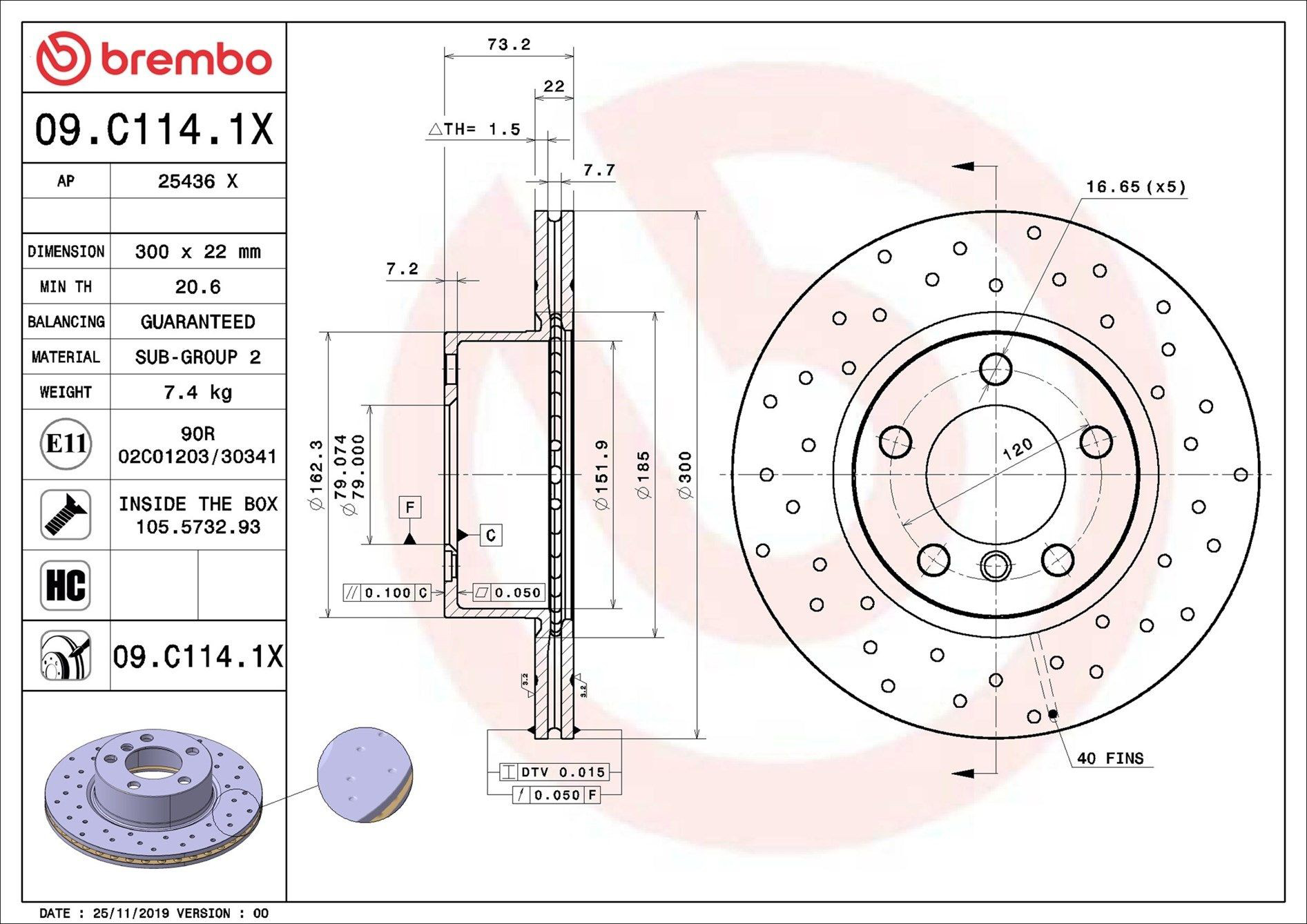 Frenos delanteros Brembo 09C1141X precio, desde 47,21 EUR