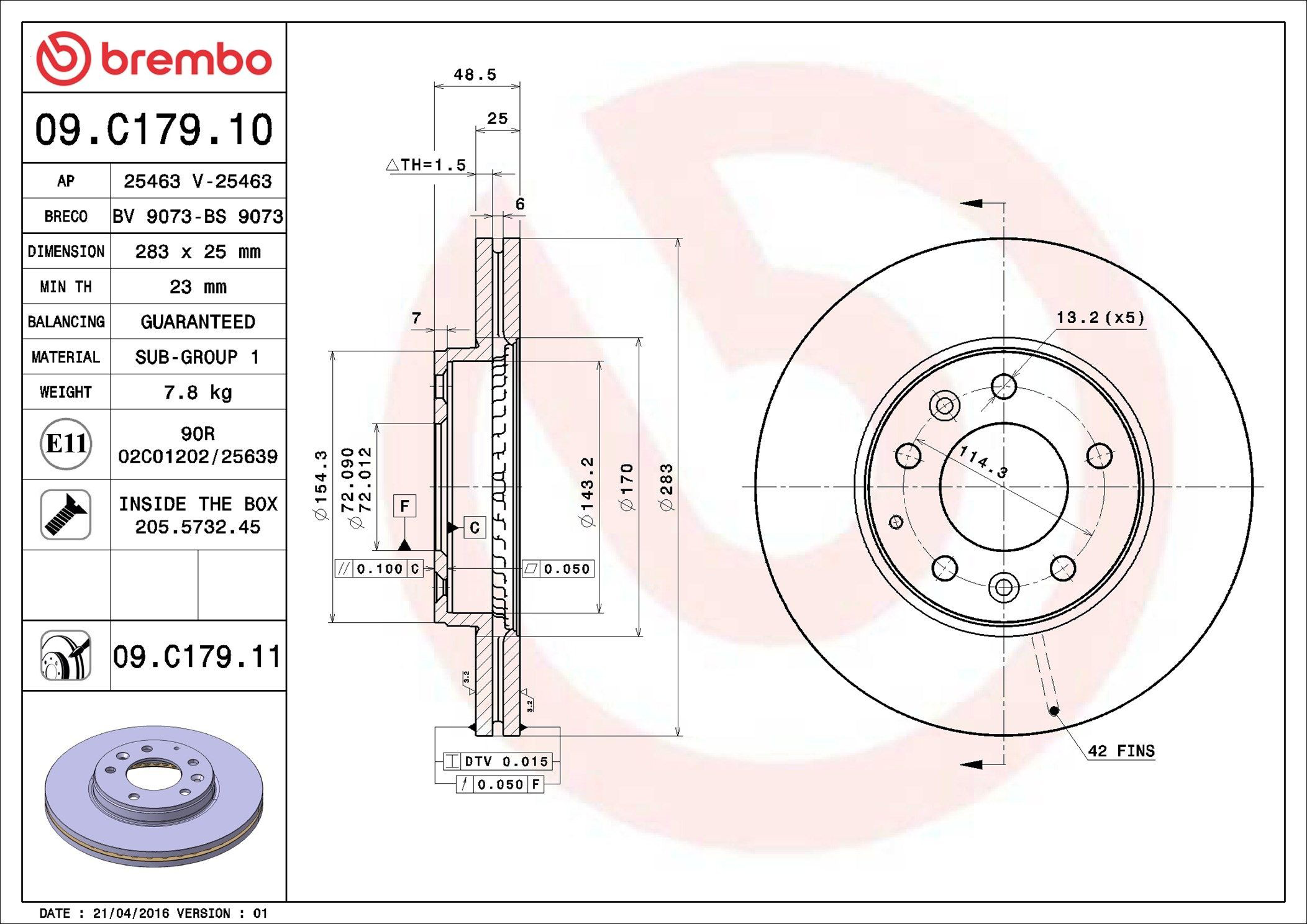 Frenos delanteros Brembo 09C17911 precio, desde 36,12 EUR