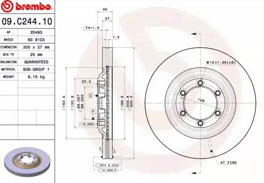 Frenos delanteros Brembo 09C24410 precio, desde 88,92 EUR