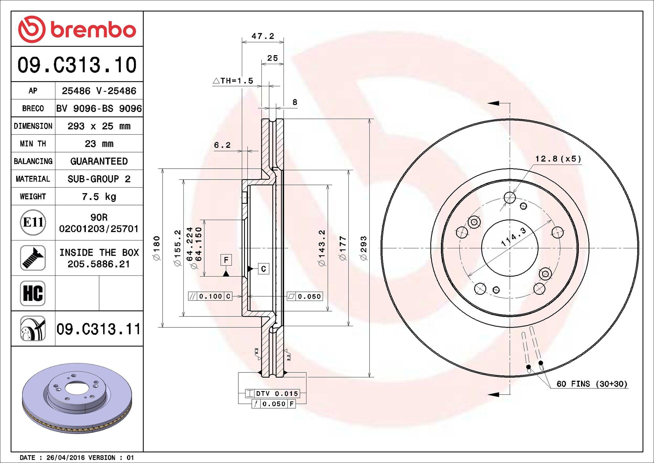 Frenos delanteros Brembo 09C31311 precio, desde 46,48 EUR