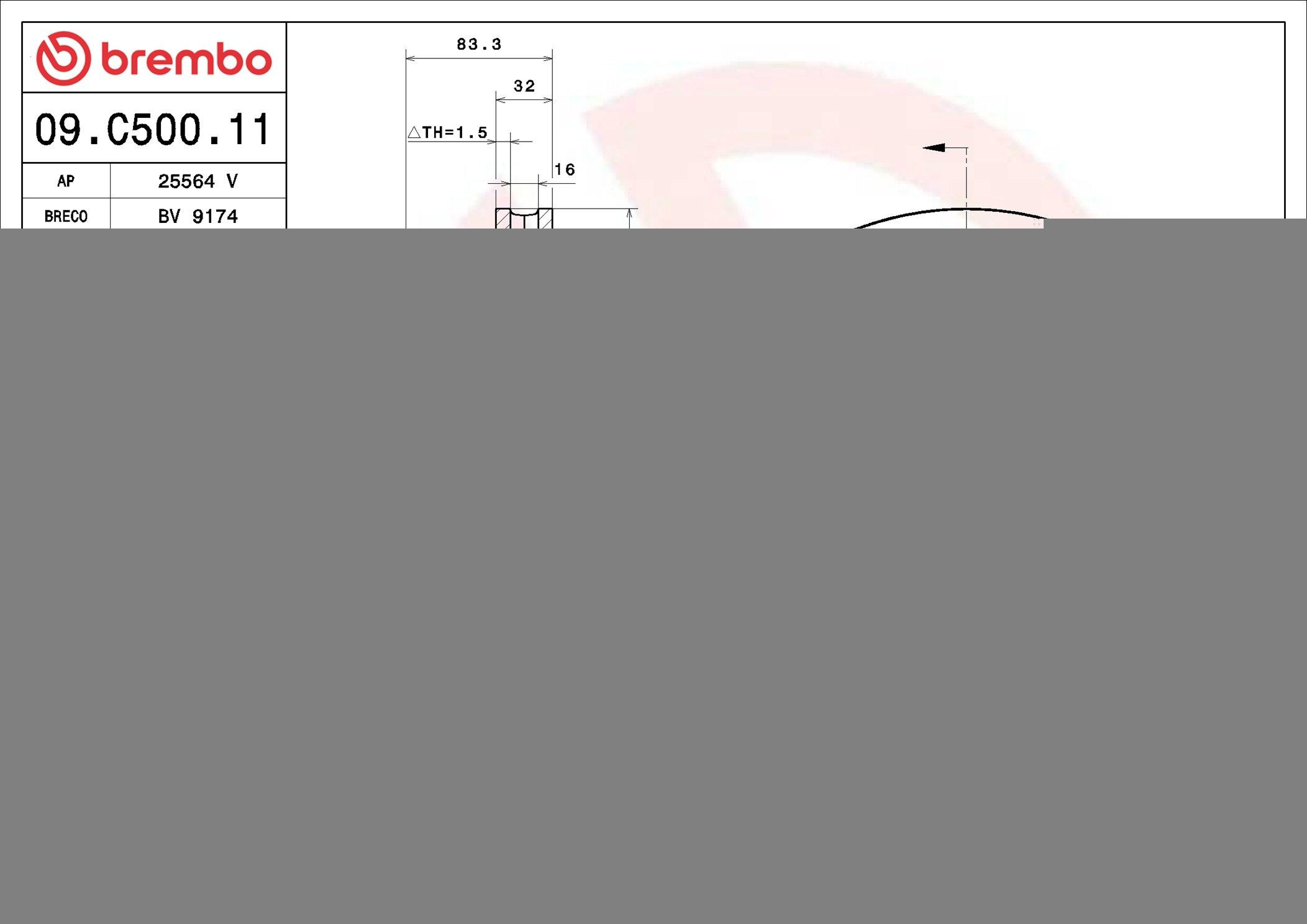Comprar 09C50011 Brembo Freno de disco delantero