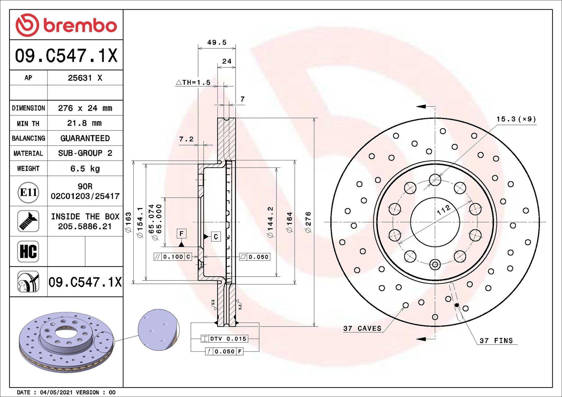 Frenos delanteros Brembo 09C5471X precio, desde 42,77 EUR