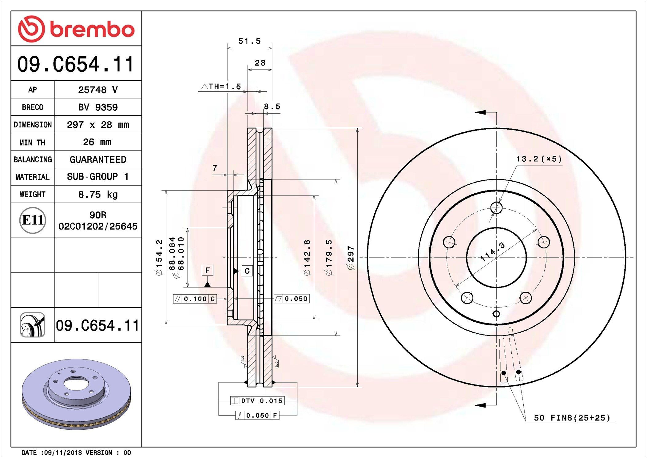 Frenos delanteros Brembo 09C65411 precio, desde 44,12 EUR