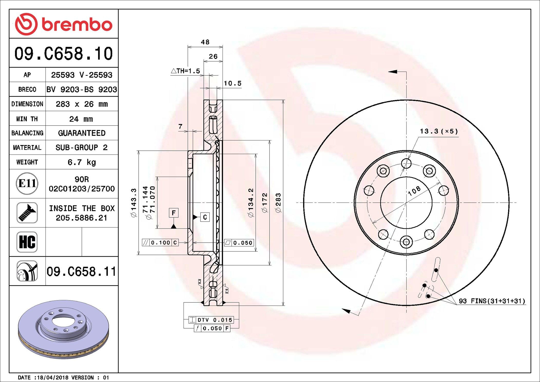Frenos delanteros Brembo 09C65811 precio, desde 51,26 EUR