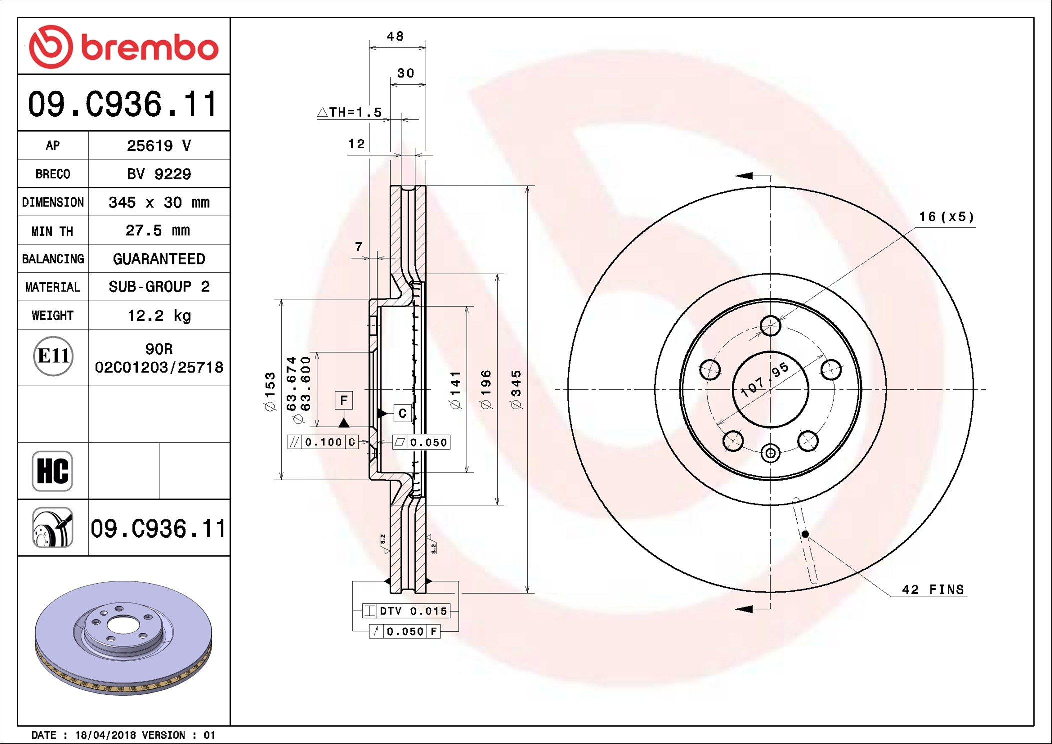 09C93611 Brembo Discos