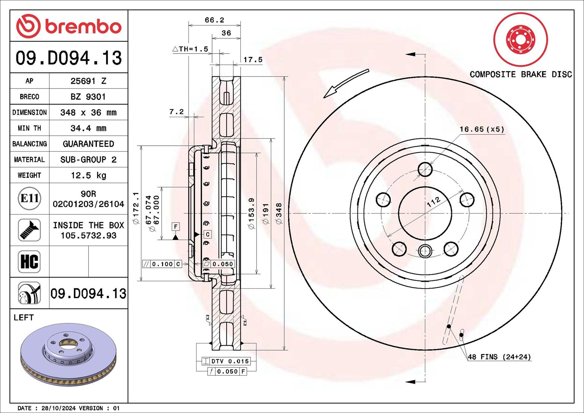 Frenos delanteros Brembo 09D09413 precio, desde 199,40 EUR