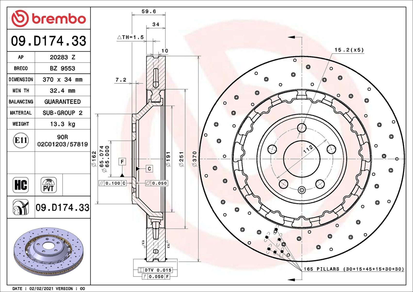 Frenos delanteros Brembo 09D17433 precio, desde 444,40 EUR