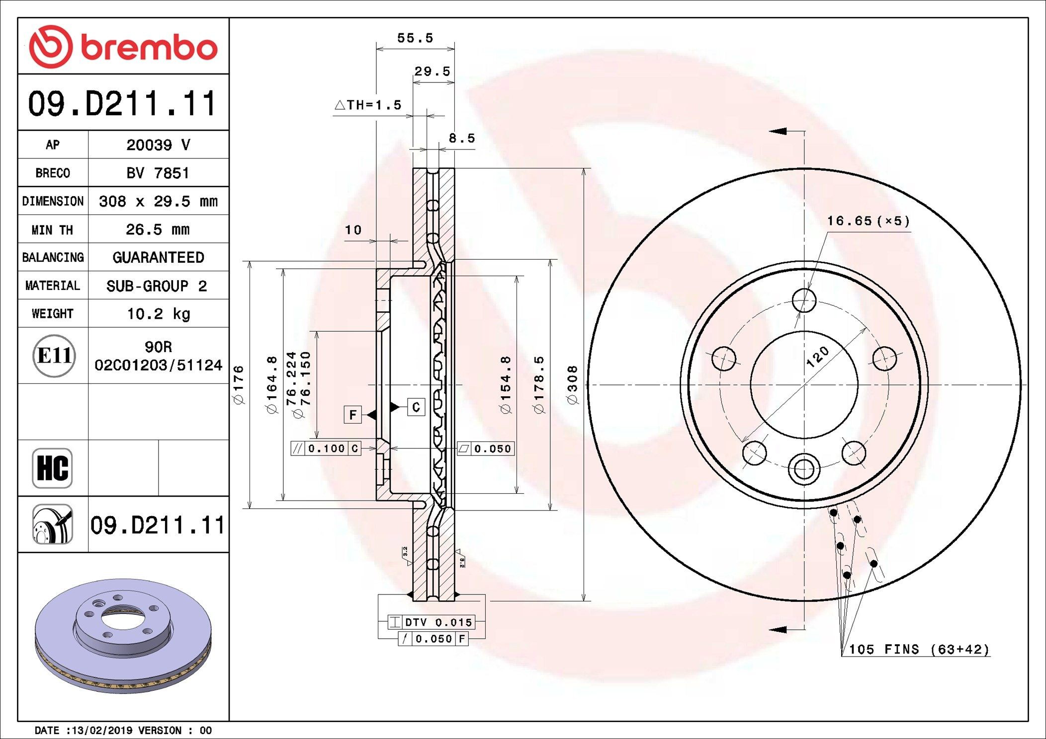 Frenos delanteros Brembo 09D21111 precio, desde 57,20 EUR