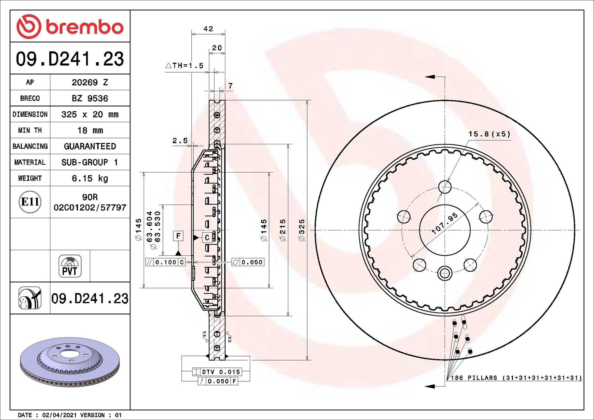 Comprar LR161919 Land Rover Disco de freno trasero