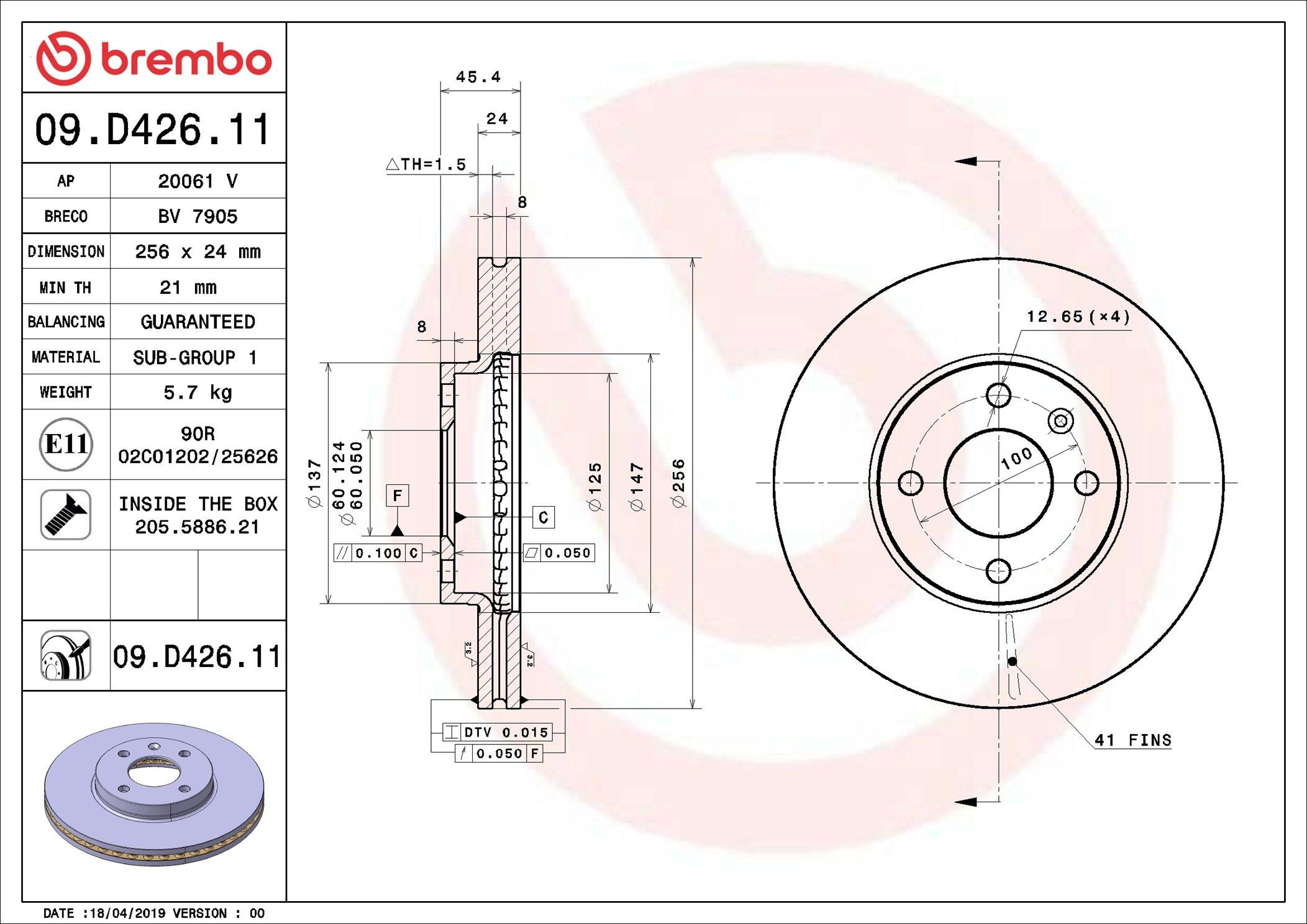 Frenos delanteros Brembo 09D42611 precio, desde 43,13 EUR