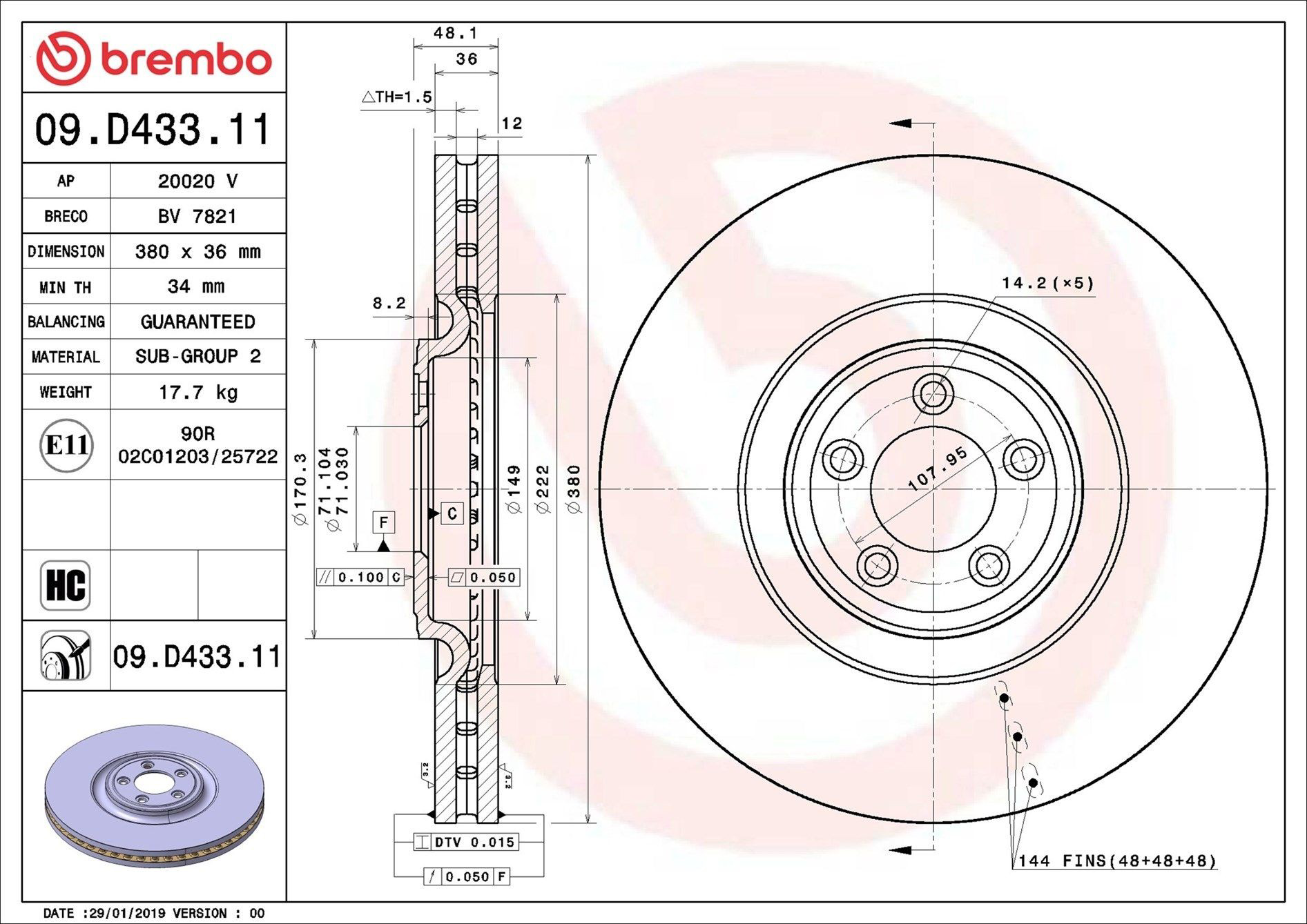 Frenos delanteros Brembo 09D43311 precio, desde 182,77 EUR