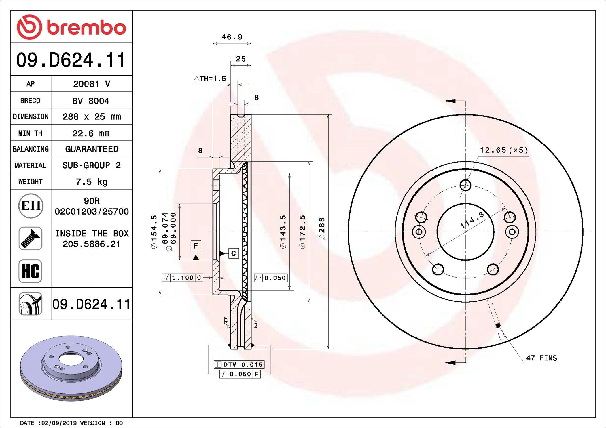 Frenos delanteros Brembo 09D62411 precio, desde 63,50 EUR