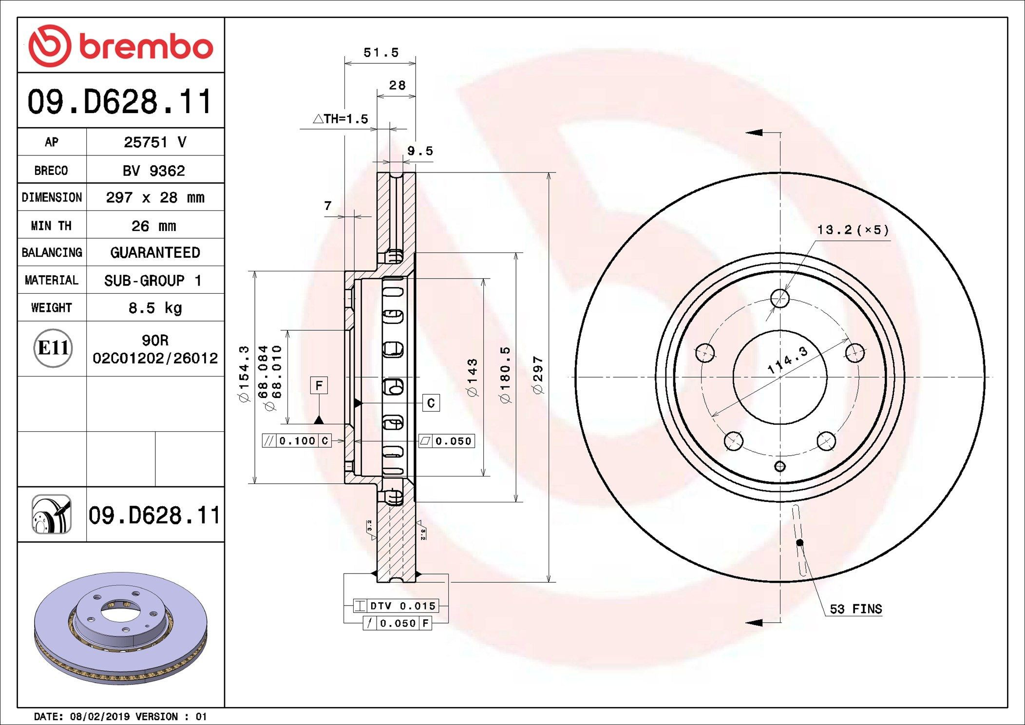 Frenos delanteros Brembo 09D62811 precio, desde 71,06 EUR