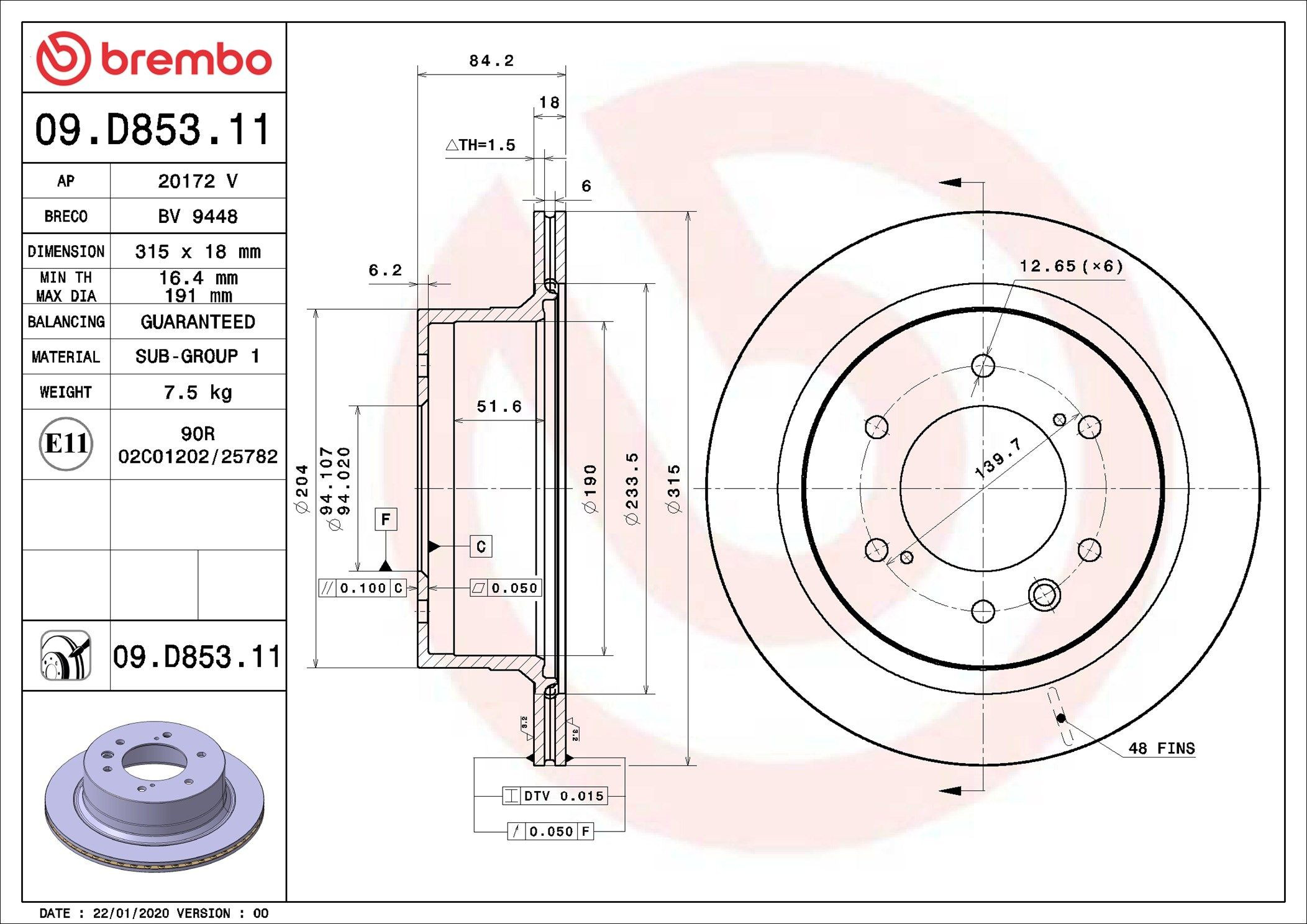 Disco de freno trasero Brembo 09D85311 precio, desde 65,75 EUR