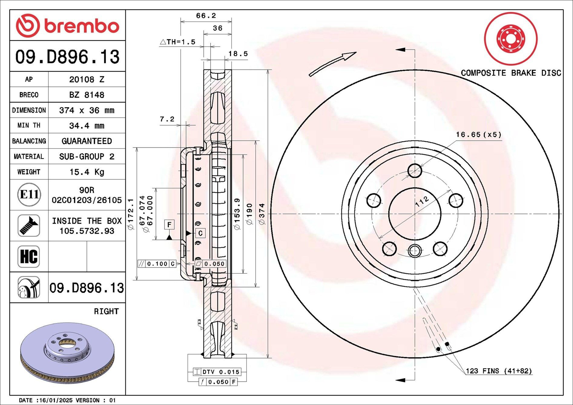 Frenos delanteros Brembo 09D89613 precio, desde 248,18 EUR