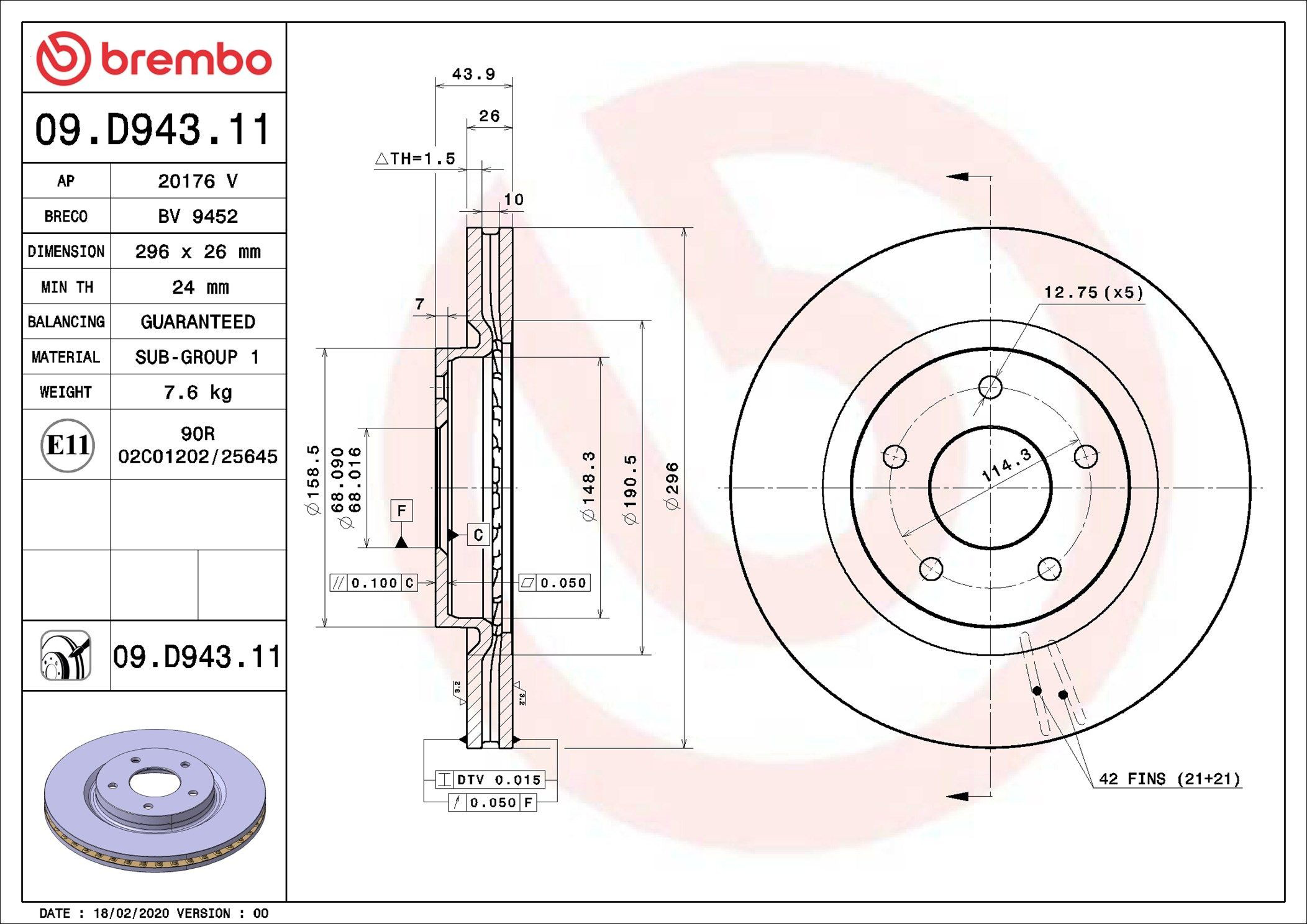 Frenos delanteros Brembo 09D94311 precio, desde 40,04 EUR