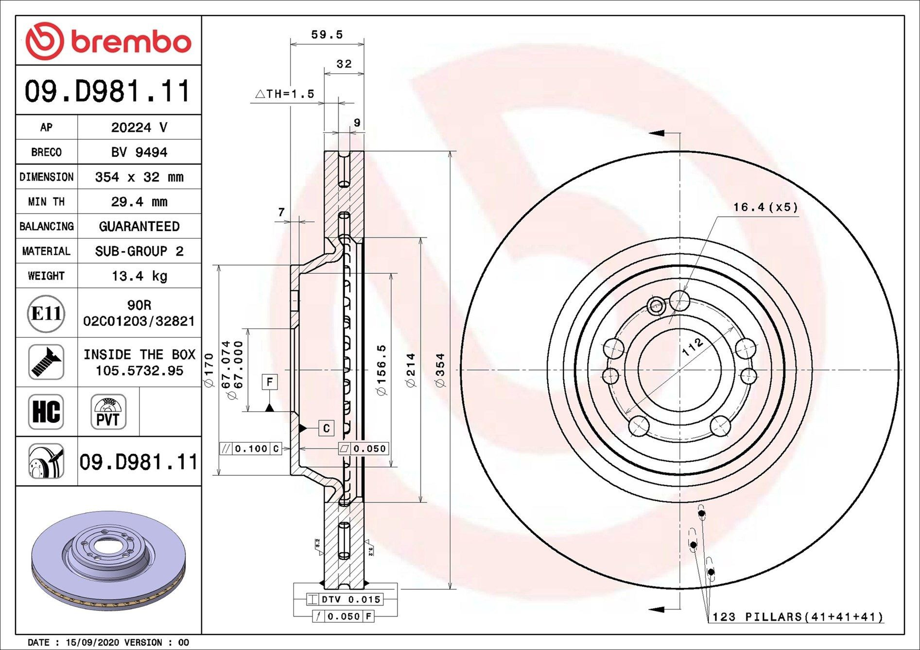 Frenos delanteros Brembo 09D98111 precio, desde 115,48 EUR