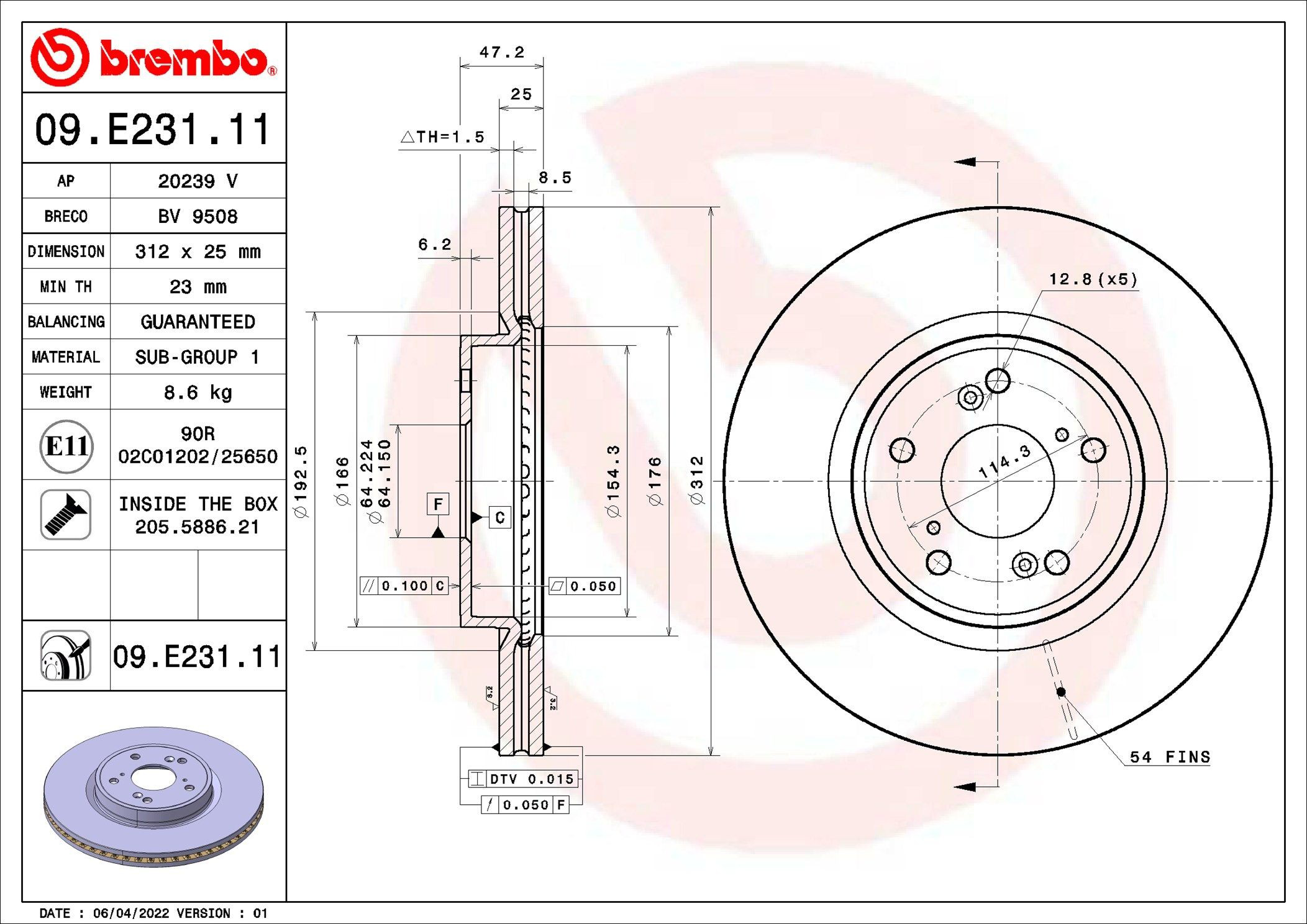 Frenos delanteros Brembo 09E23111 precio, desde 74,22 EUR