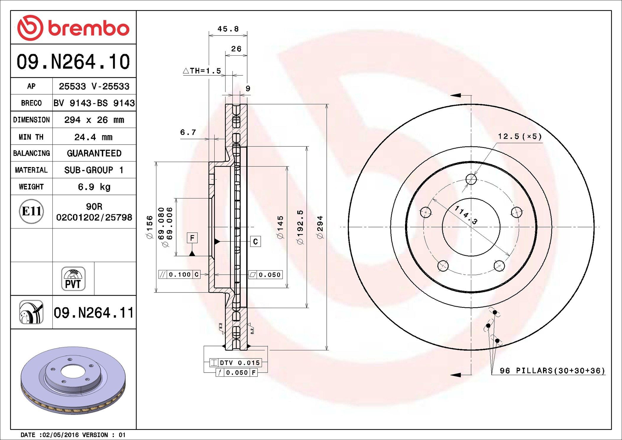 Frenos delanteros Brembo 09N26411 precio, desde 45,93 EUR