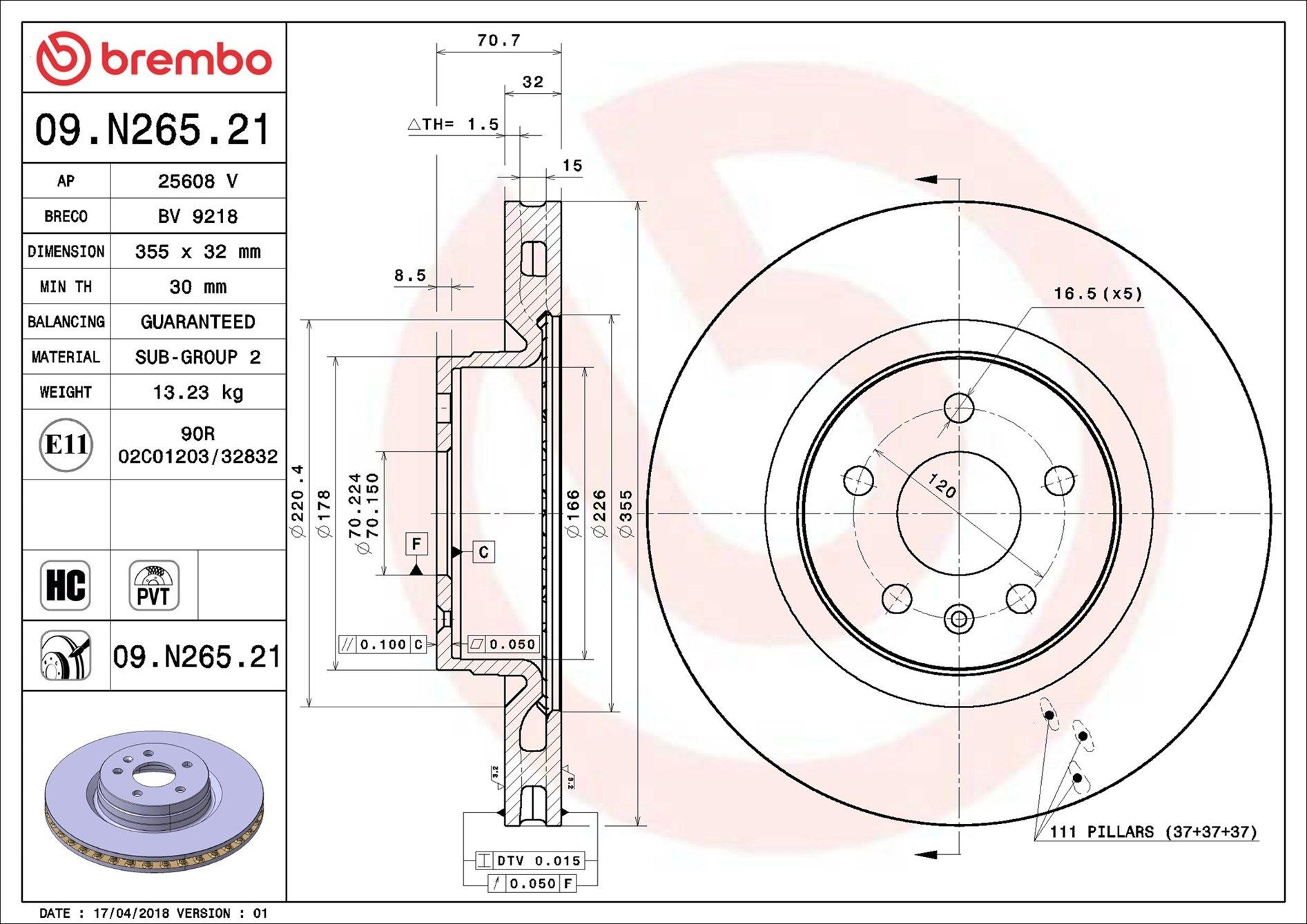Frenos delanteros Brembo 09N26521 precio, desde 130,85 EUR