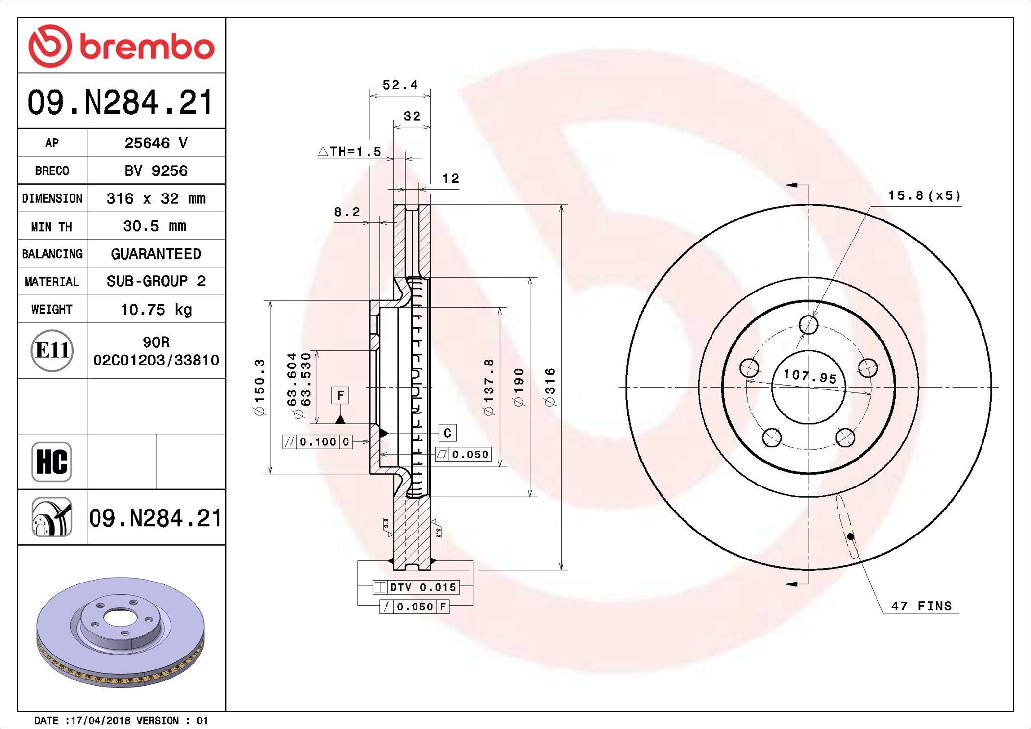 Frenos delanteros Brembo 09N28421 precio, desde 85,08 EUR