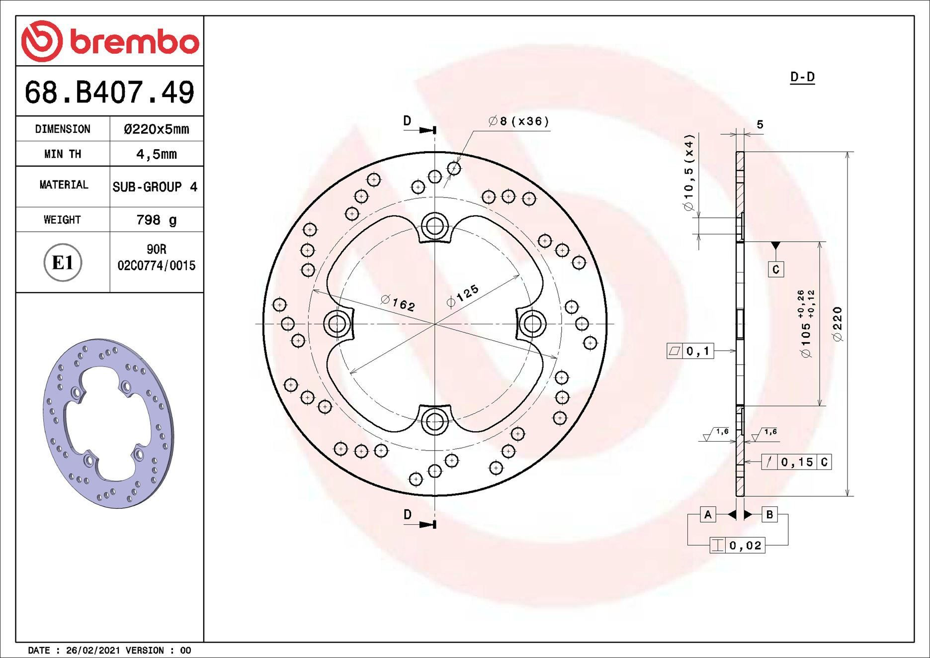 68B40749 Brembo
