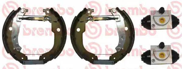 K61086 Brembo Kit de zapatas de frenos de tambor, con cilindros, completo