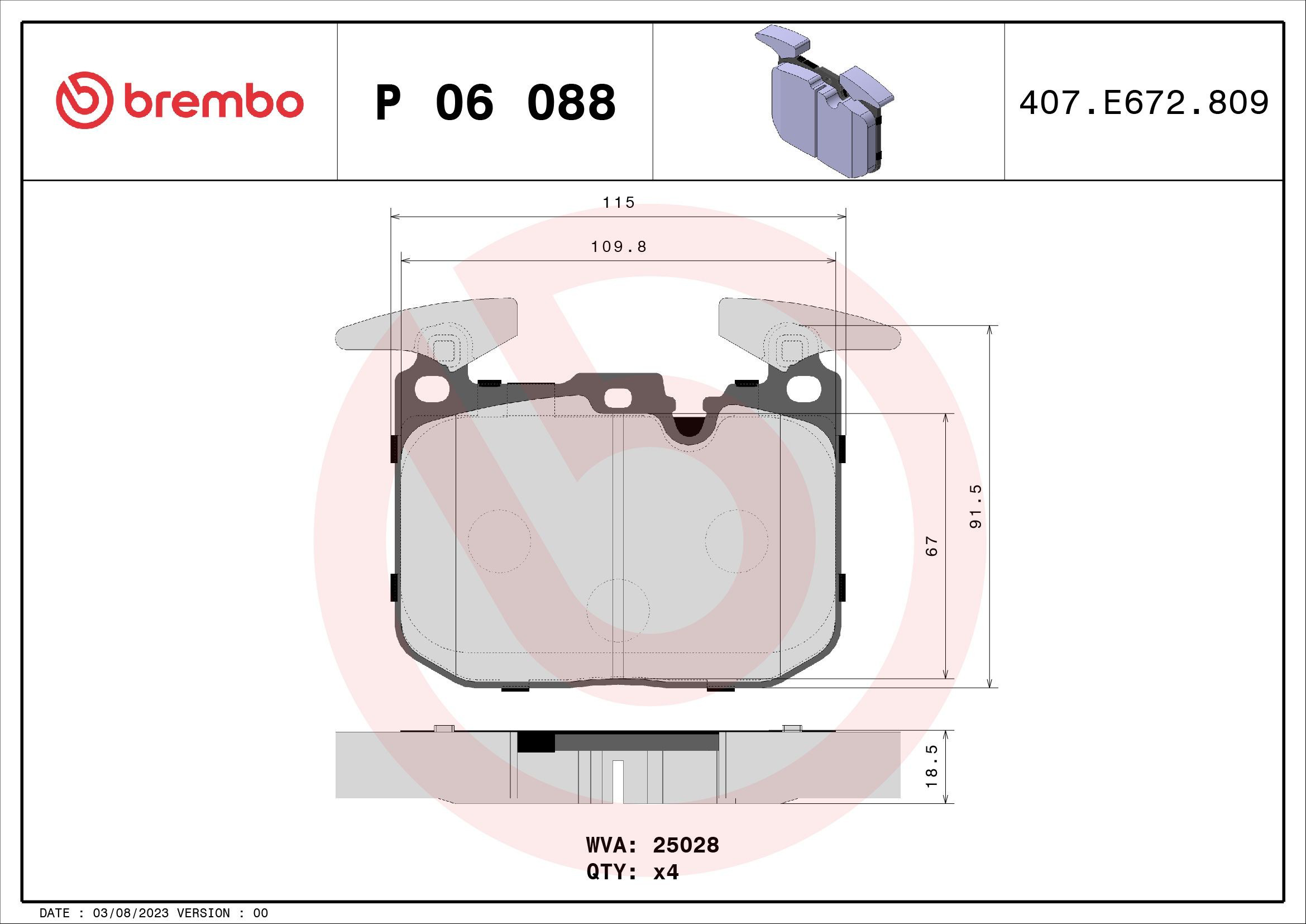 Pastillas freno delanteras Brembo P06088X precio, desde 49,57 EUR