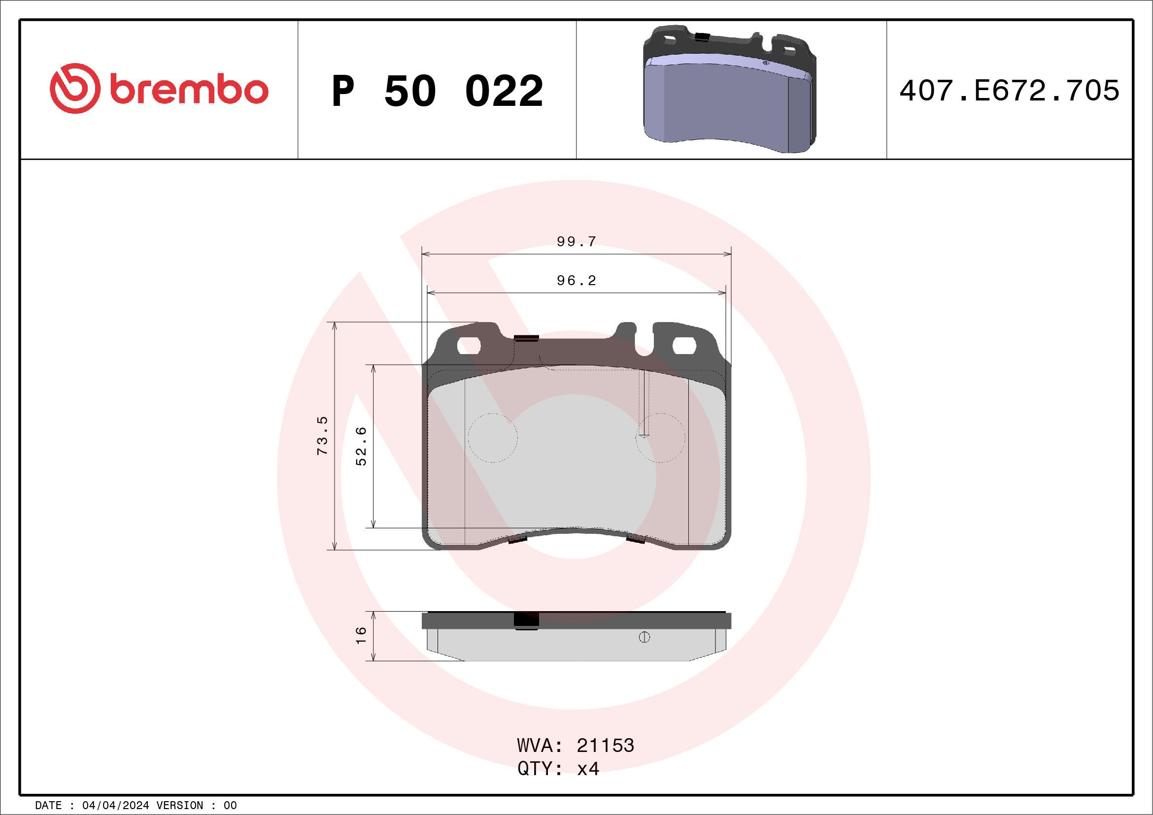 Pastillas freno delanteras Brembo P50022 precio, desde 51,26 EUR