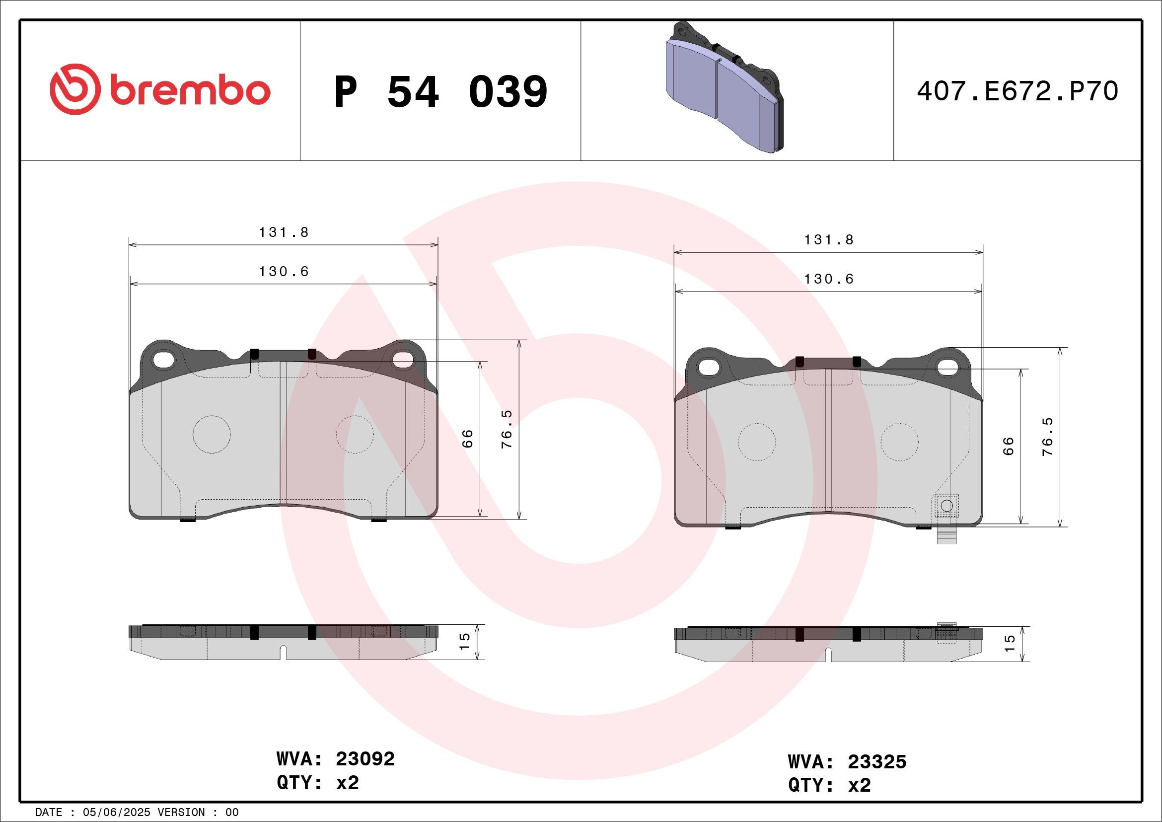 Pastillas freno delanteras Brembo P54039 precio, desde 39,10 EUR