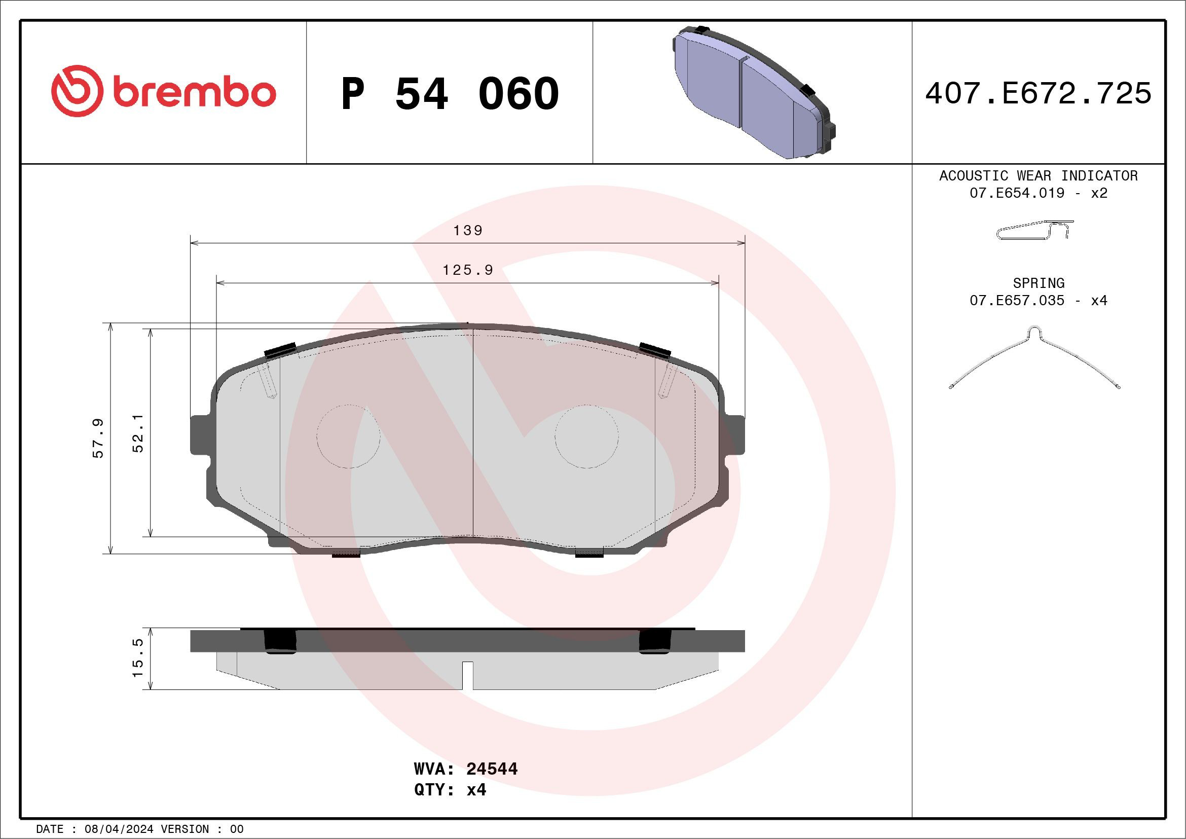 Pastillas freno delanteras Brembo P54060 precio, desde 21,75 EUR