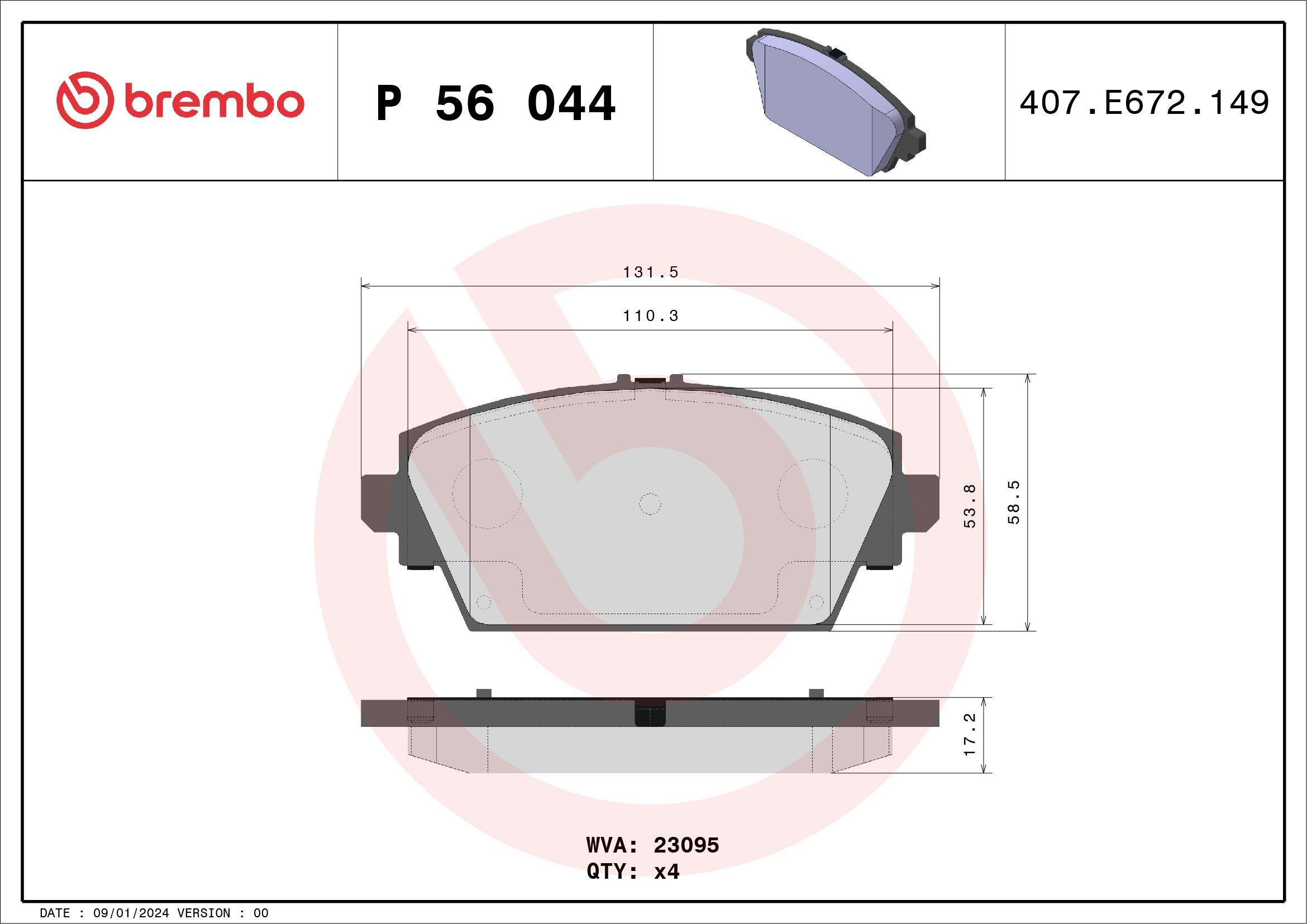 Pastillas freno delanteras Brembo P56044 precio, desde 27,74 EUR