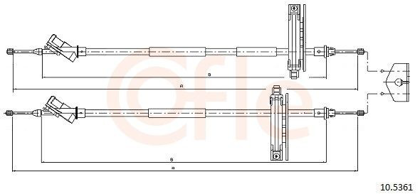 Cable de freno de mano trasero derecho/izquierdo 2001038 Beca Cables