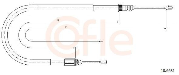 614014 Beca Cables Cable de freno de mano trasero derecho/izquierdo