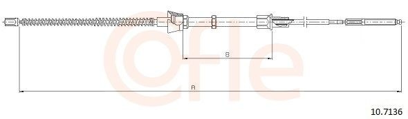 707010 Beca Cables Cable de freno de mano trasero derecho/izquierdo