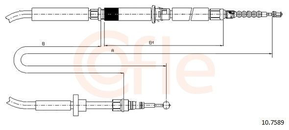 107589 Cofle Cable de freno de mano trasero derecho/izquierdo