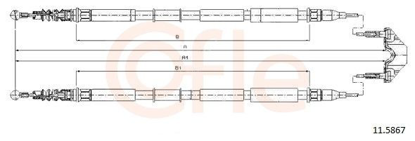  Cable de freno de mano trasero derecho/izquierdo Opel Zafira 