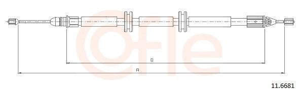 Cable de freno de mano trasero derecho Cofle 116681 precio, desde 16,41 EUR