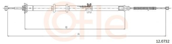 Cable de freno de mano trasero derecho para Fiat Fiorino  225