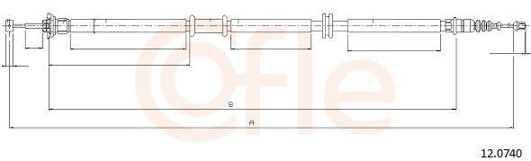 Cable de freno de mano trasero derecho para Fiat Linea  323
