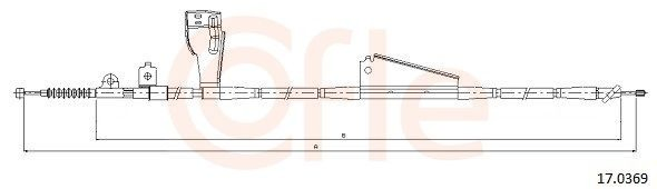 Cable de freno de mano trasero derecho Nissan Navara NP300 III