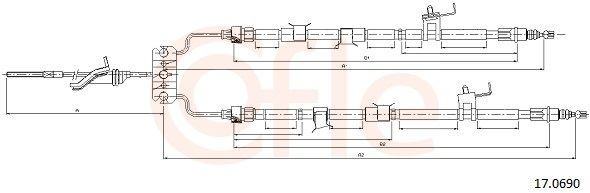 Cable de freno de mano trasero derecho/izquierdo Cofle 170690 precio, desde 20,00 EUR
