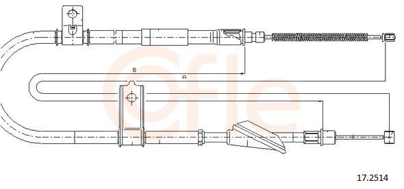  Cable de freno de mano trasero derecho Hyundai Atos 