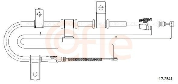  Cable de freno de mano trasero derecho Hyundai Getz 
