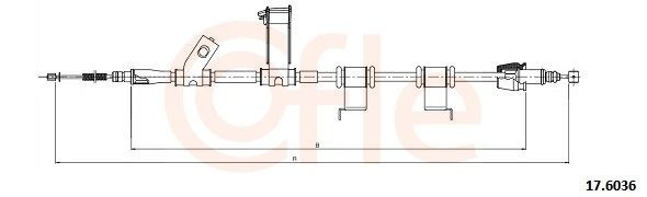 Cable de freno de mano trasero derecho para Hyundai Accent III MC