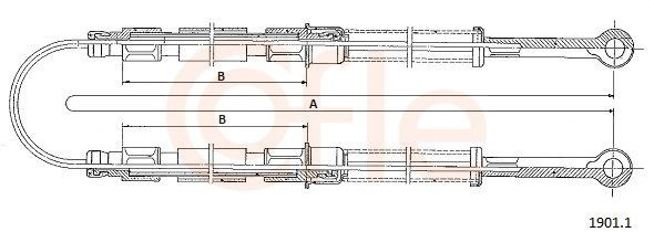 Cable de freno de mano trasero derecho/izquierdo Fiat Panda I
