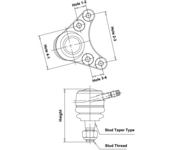 CB0149 CTR Rótula inferior de suspensión