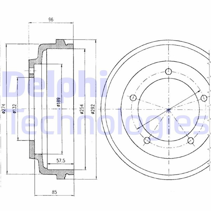 Tambor de freno trasero Delphi BF316 precio, desde 57,64 EUR