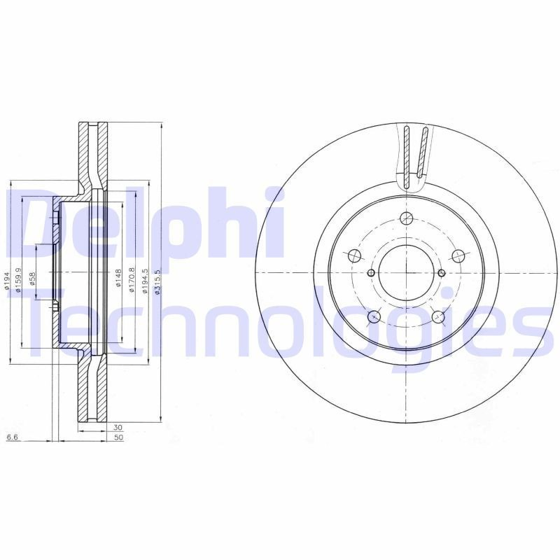 Comprar BG9084 Delphi Freno de disco delantero