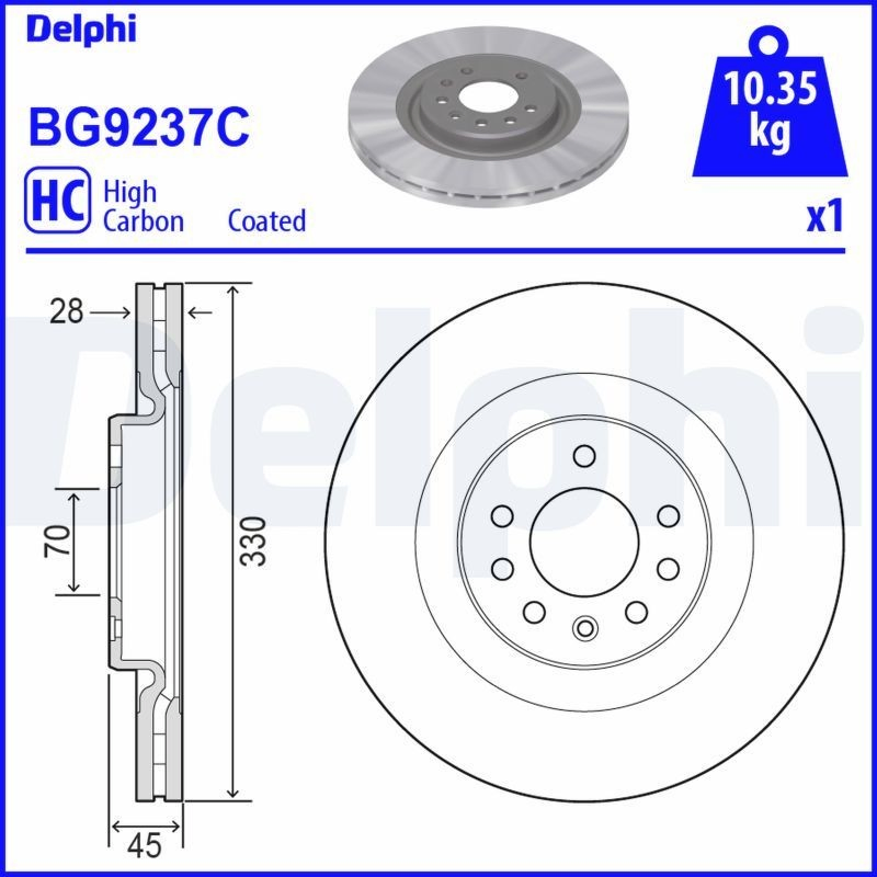 Comprar BG9237C Delphi Freno de disco delantero